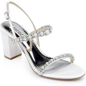 NEW Badgley Mischka Women's Natasha Heeled Sandal sz 9 silver